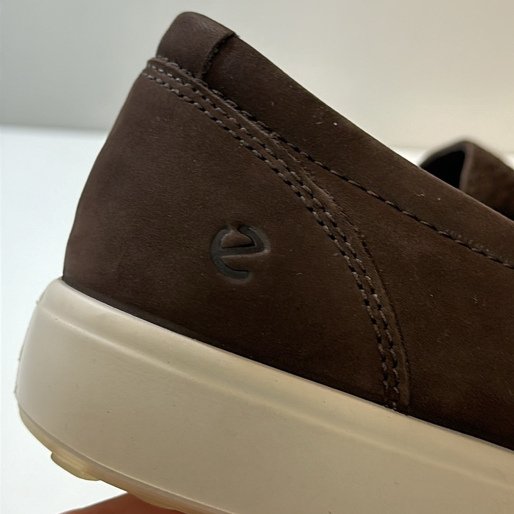 Ecco Soft 7 Woven Brown Leather Slip On Sneaker Shoes Size 42(8-8.5) - Picture 14 of 15